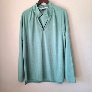 MENS XLARGE GREEN SPYDER ACTIVE PROWEB 1/4 ZIP PULLOVER SHIRT‎ 4 WAY STRETCH